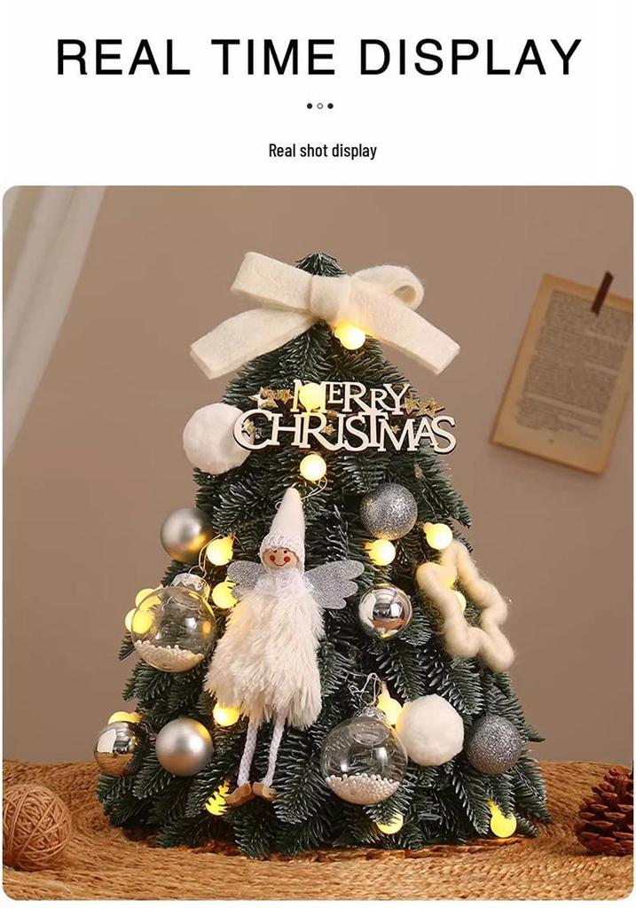 Pure PE Simulation Noble Fir Tree Desktop Ornament for High-End Restaurant and Hotel Christmas Decorations