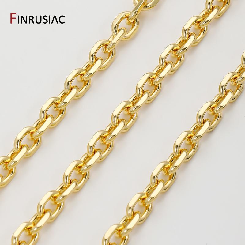 18K Gold Plated Brass Thick Heavy Oval Chains For Necklace Bracelet Accessories,6.6*9mm Chain for DIY Jewelry Making Findings