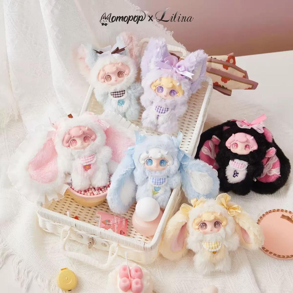 [LILINA] FLORA DREAM Bunny Series Plush Toy  Authentic Blind Box  Approximately 15cm In Size with PVC Face, Fluffy Long Ears, and a Large Bow  Cute