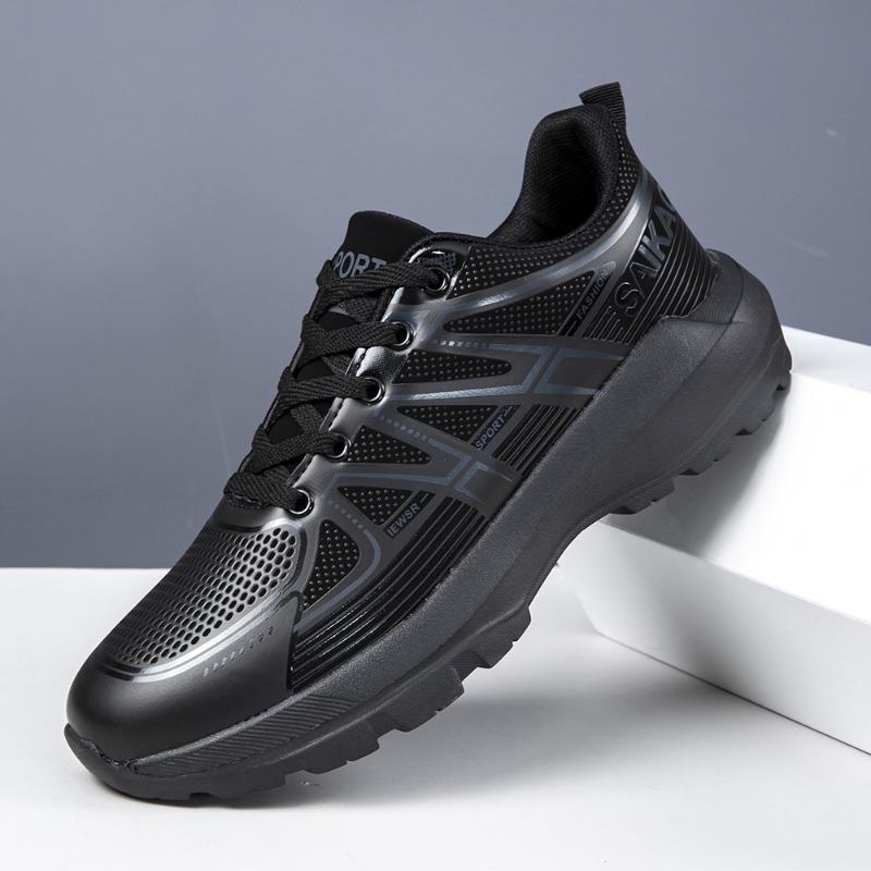 Shoes Men's Lightweight Daily Hiking Shoes Autumn and Winter Leather Surface Breathable Jogging Shoes Soft Sole Sports Casual Trendy Shoes