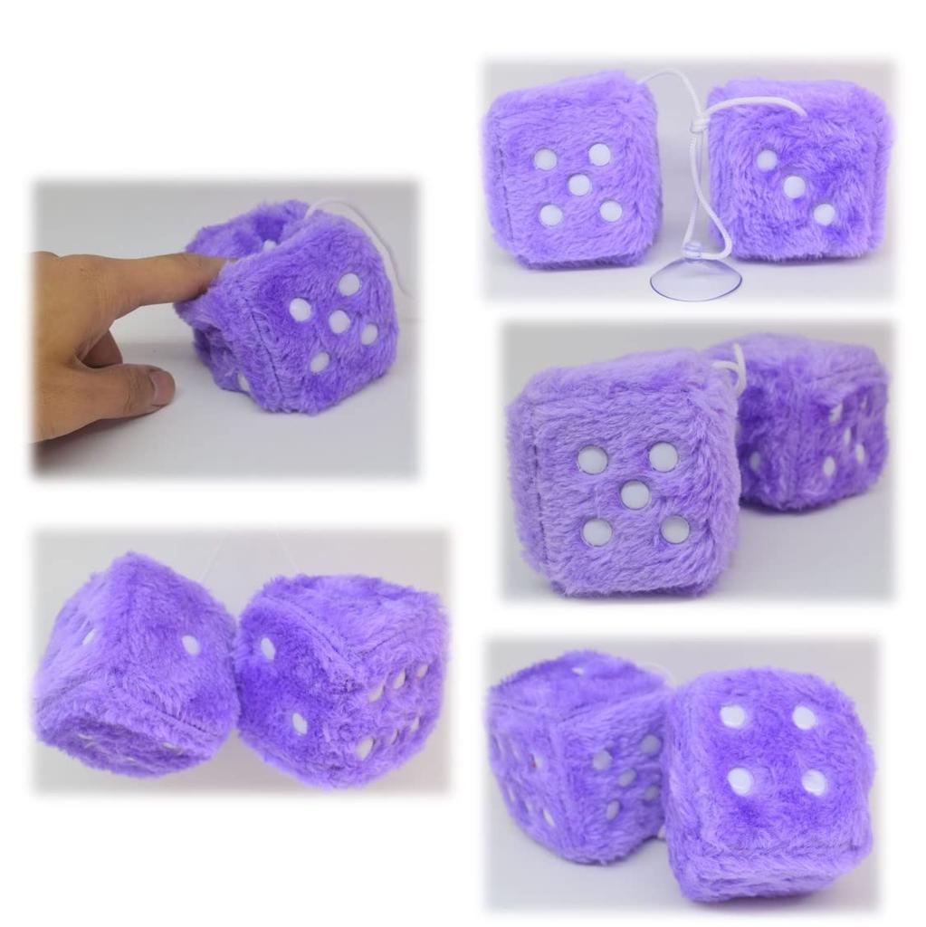 ST TS Car Decoration, Room Mirror Dice Hanging Ornament, Plush Hanging Dice, Car Interior Decoration Truck Accessory (06 Red)