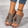 Fashion Trend Ladies Shoes 2024 New Fashion Solid Leopard Print Women's Sandals Summer Casual Outdoor Slippers Women Plus Size 43