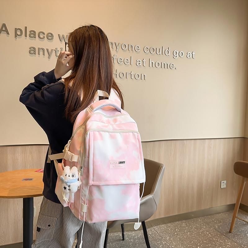 Women's Large Capacity Backpack Computer Travel Backpack Lightweight Senior High School Student Schoolbag
