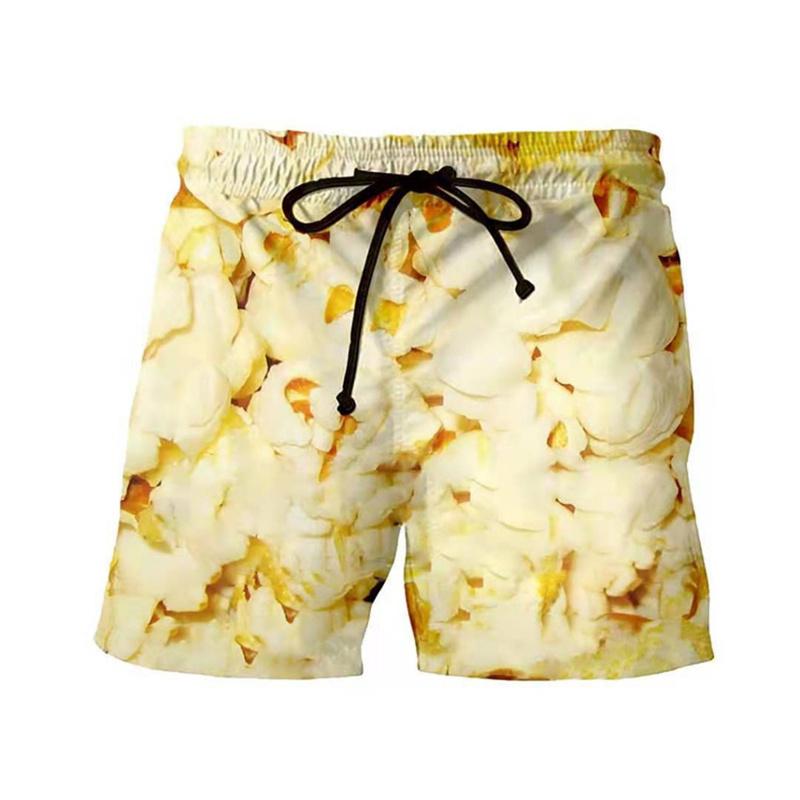 Fashion Funny Sausages Food Graphic Kids Beach Shorts 3D Printing For Kids Casual Shorts Cool Boy's and Girl's Shorts