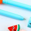 6/12Pcs Cartoon Fruit Gel Ruler 0.5MM Quick Drying Assorted Smooth Writing Pen with Multi-functional Writing Pen