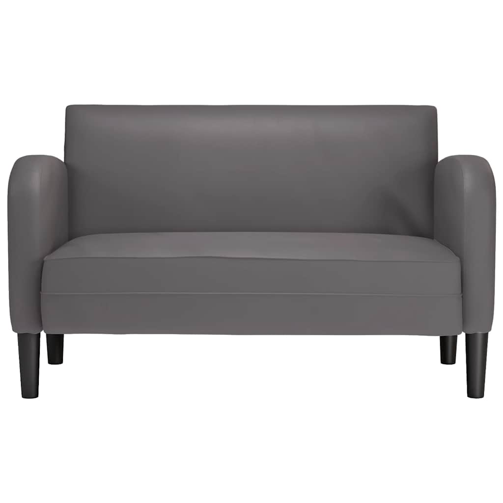 2 Seater Sofa Gray 110 cm Faux Leather