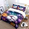 3pcs Colorful flowers, moonlit night, rabbit Print Bedding Set 1 Duvet Cover 2 Pillowcases for Adult and Children Luxury Gift