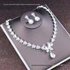 2022 Bridal Rhinestone Necklace & Earrings Set - Korean Wedding Hair & Dress Accessories