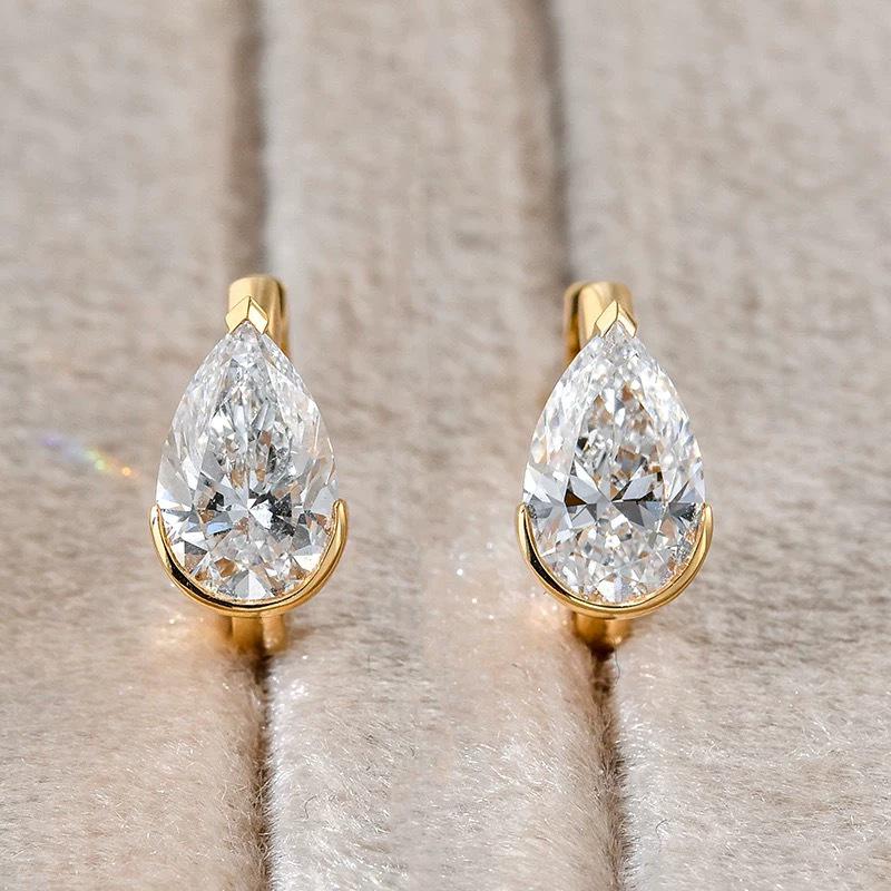 Orecchini a goccia in Argento Sterling S925 con Zircone Quadrato - Gioielli per Orecchie Trendy di Lusso Leggero 2026 per Donne
