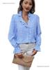 2026 Spring French Ruffle Plaid Women's Shirt - New Arrival