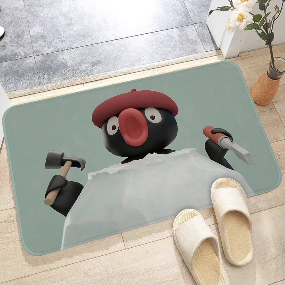 Kinder Animation P-Pingu Fußmatte Waschbar Rutschfest Wohnzimmer Sofas Stühle Bereichsmatte Kücheneingangsbereich Teppich