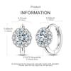 Genuine Sparkling Moissanite Earring Sliver Hoop Earring for Women Wedding Engagement Party Luxury Jewellery Total 1CT