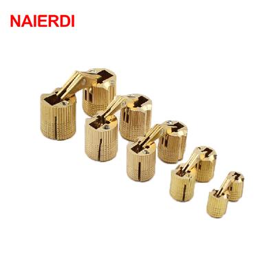 4 Stück 8 mm Kupfer-Fassscharniere, zylindrische, versteckte Schrank-verdeckte, unsichtbare Messingscharniere