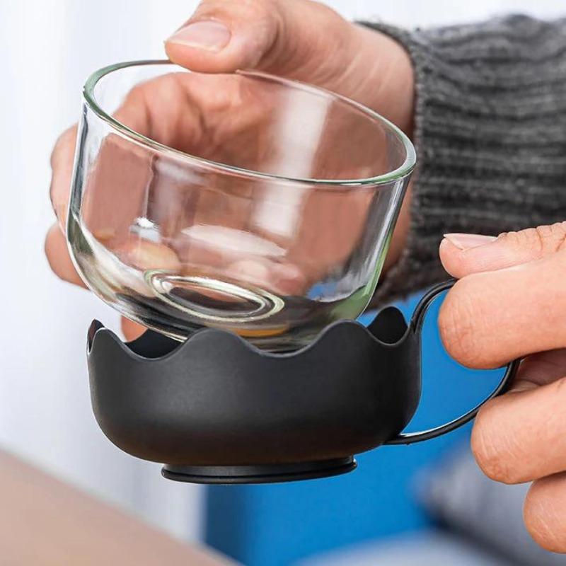 1pc 400ml/ 600ml Heat Resistant Thickened High Handle Flower Coffee Glass Tea Pot Blooming Glass Tea Set Large Teapot  WJ919