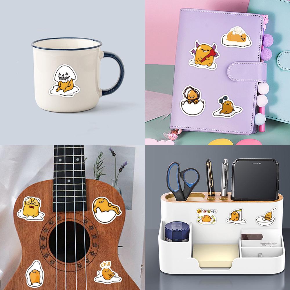 60/120 Gudetama Graffiti Waterproof Stickers for Notebooks, Luggage, and Guitars
