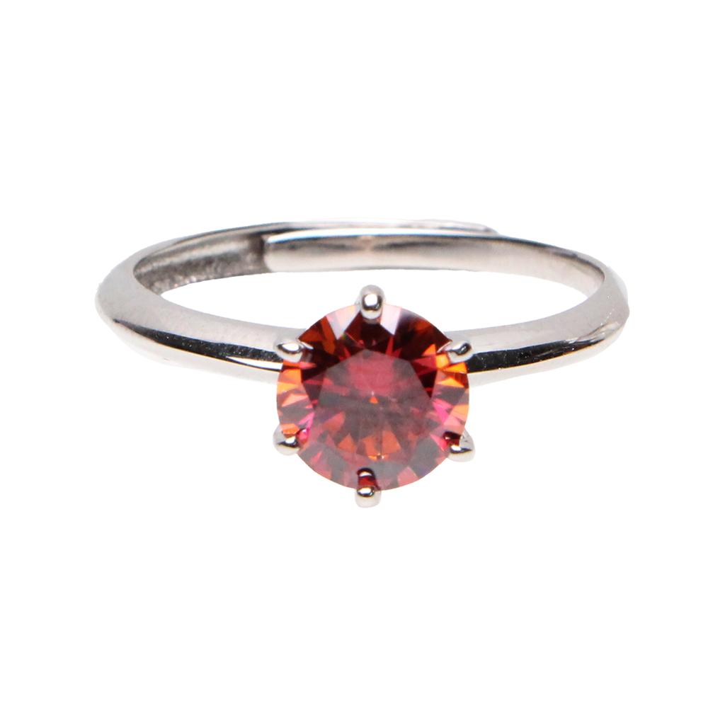 Bien Vetu Red Moissanite Ring 1 Carat Simple 178