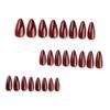 Manicure Long Almond False Nails Red French Fake Nials Cat Eye Detachable Nail Tips DIY