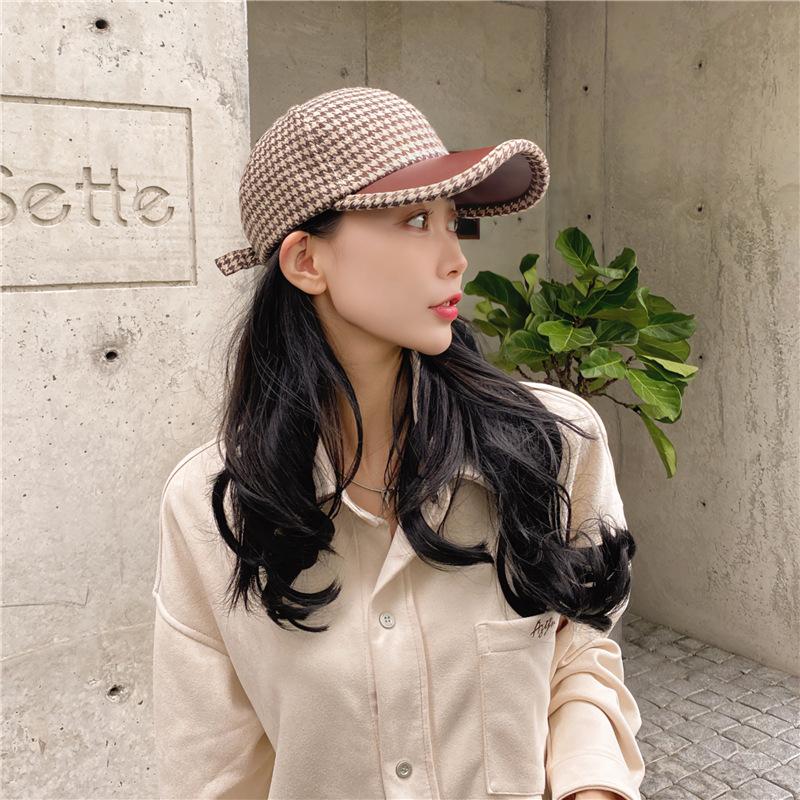 Spring And Autumn Shade Sunscreen British Retro Thousand Birds Casual Versatile Bent Cap Women'S Tide Baseball Cap