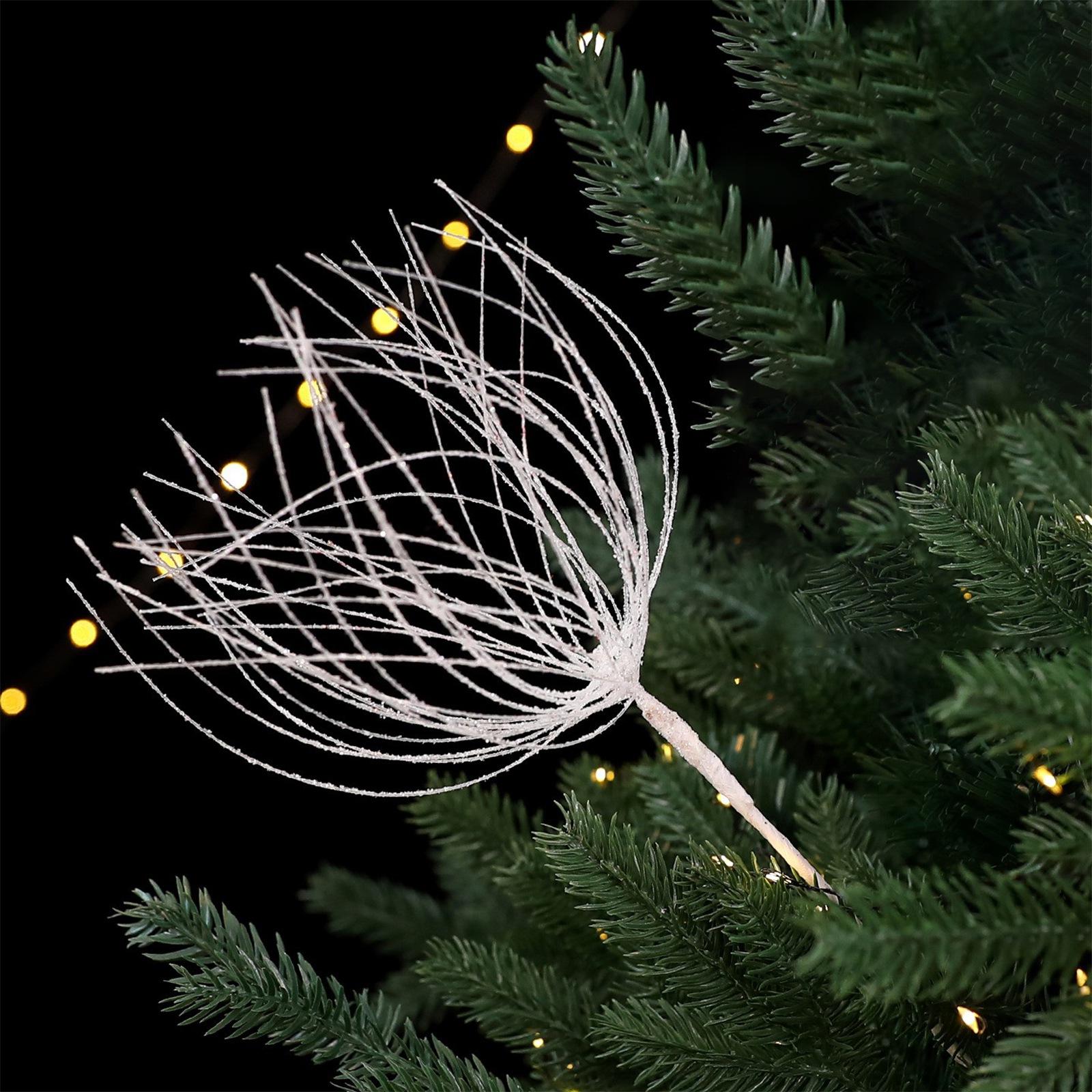 

Большие ветки рождественской ели, украшения для рождественского венка, елочные игрушки, искусственные блестящие ветки. One Size