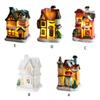 Resin Christmas House Ornament Creative Decor for Home Dormitory Mall Hotel Festival Glowing Decoration Anti Fading