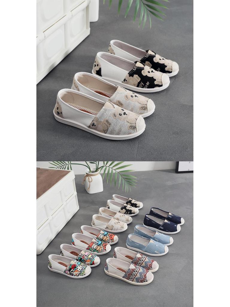 Women's Spring/Autumn Comfortable Canvas Flats: Casual, Versatile, Non-Slip, Soft Sole Shoes