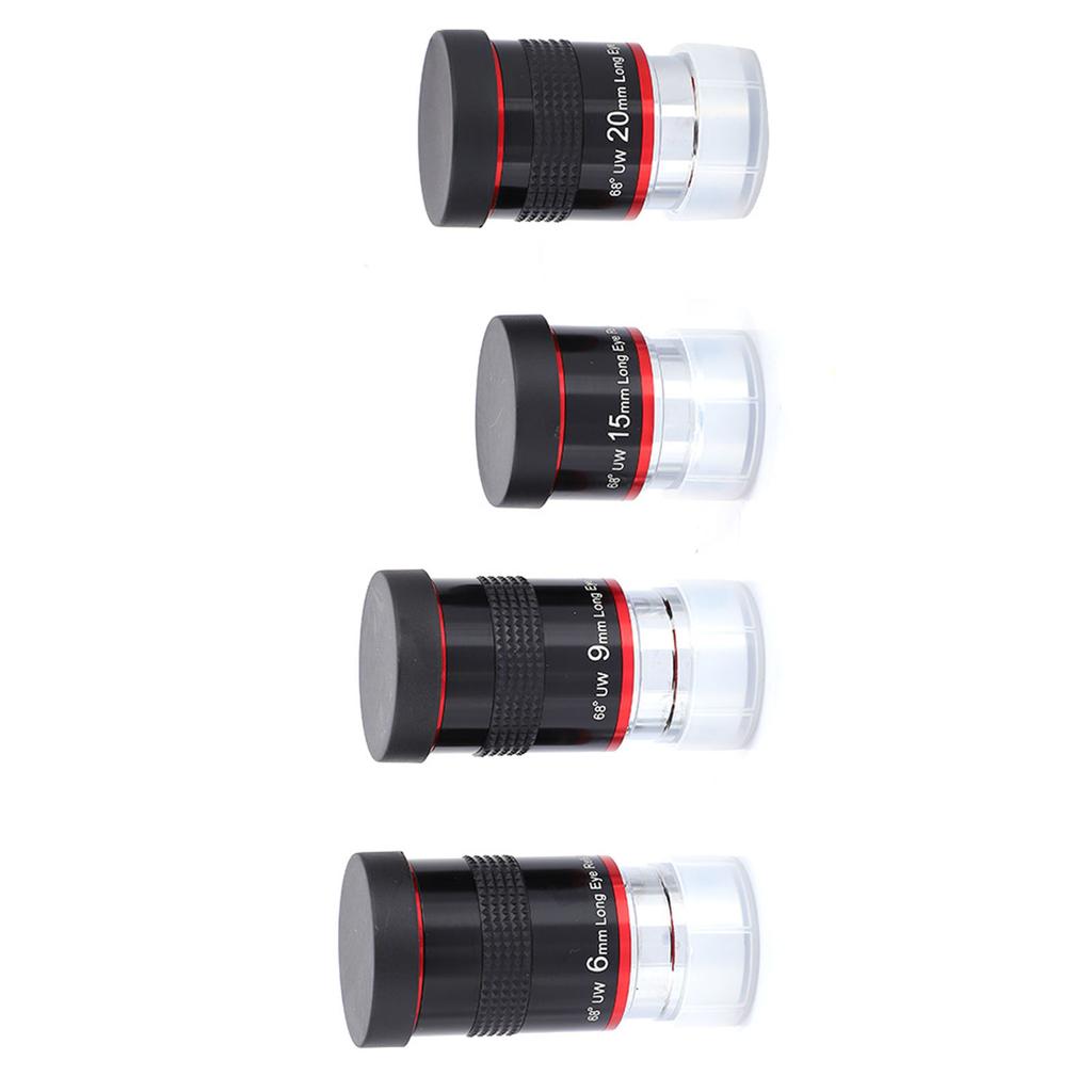1.25  68 Degrees  Ultra Wide Angle FMC Eyepiece Kit 6+9+15+20mm for Astro Telescope