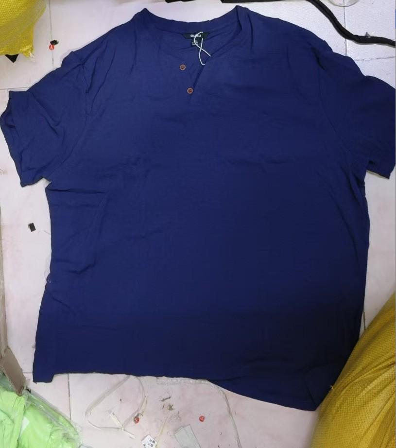 Men'S V-Neck Casual Short Sleeved Loose Casual Fashionable Vacation Top