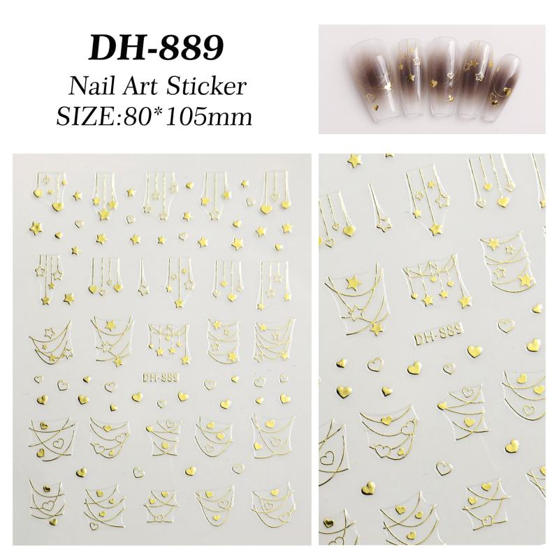 Skinnende Stjerne Negleklistremerker Fransk Utsøkte Negledekorasjoner Klistremerker DIY Selvklebende Neglekunst Sjarm Tilbehør