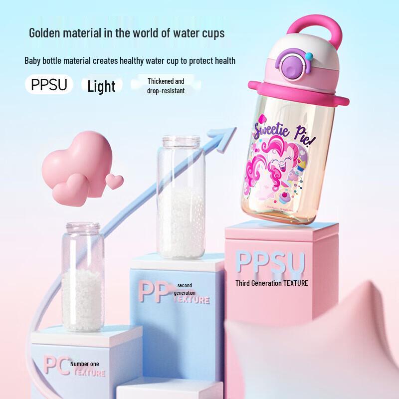 Germ My Little Pony Kids  Glass Straw Bottle 480ML
