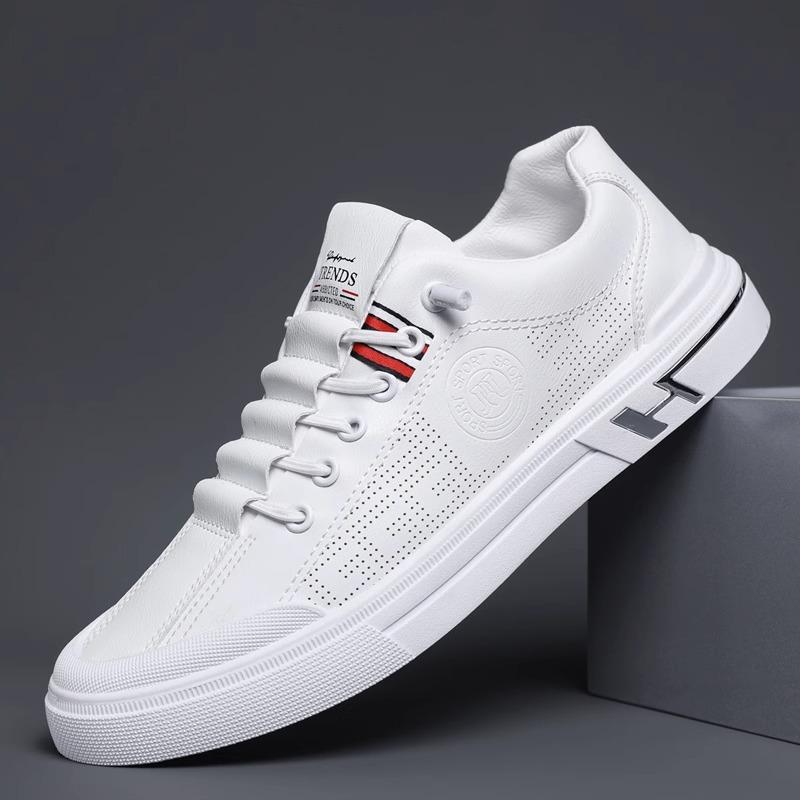 Men's Shoes 2025 New Summer Casual Little White Board Shoes Breathable and Versatile One-pedal Leather Shoes Men's Sports White Shoes Trendy Shoes