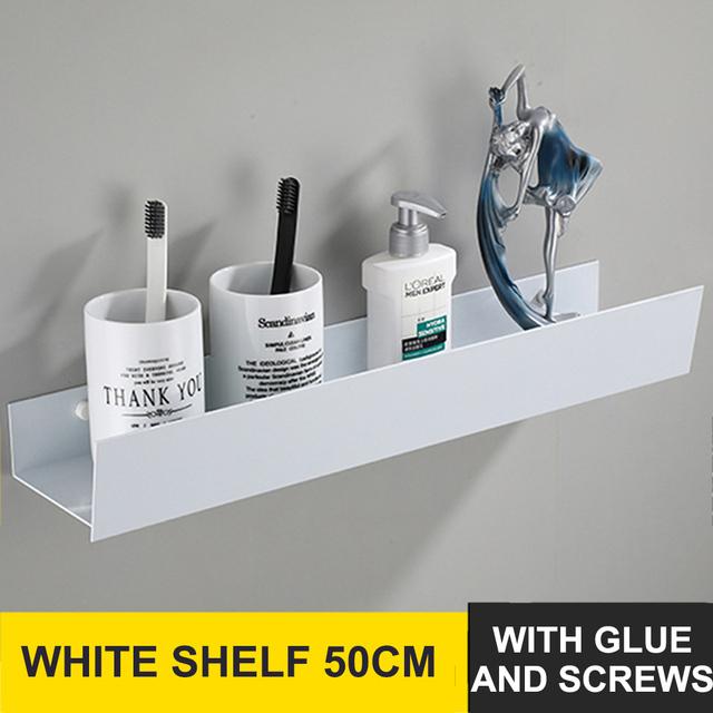 Bathroom Shelf Organizer Wall Mount Shower Shampoo Soap Cosmetic Shelves Kitchen Storage Rack Holder Bathroom Accessories