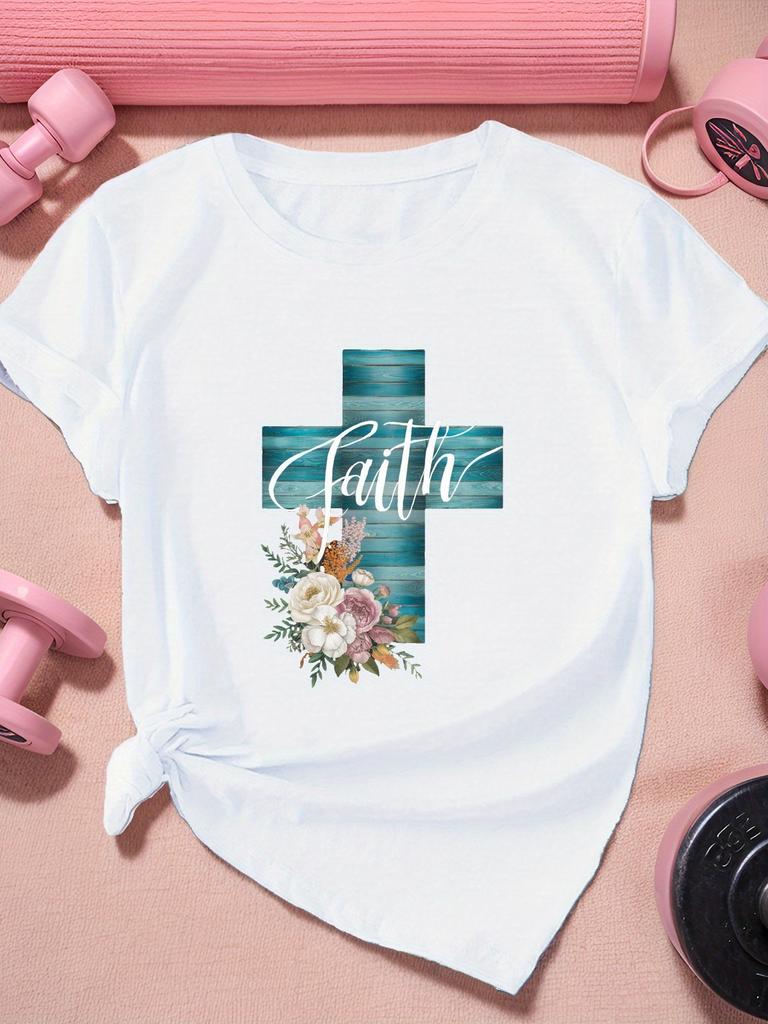 European size cross with faith Women's Sports Short Sleeve T-Shirt