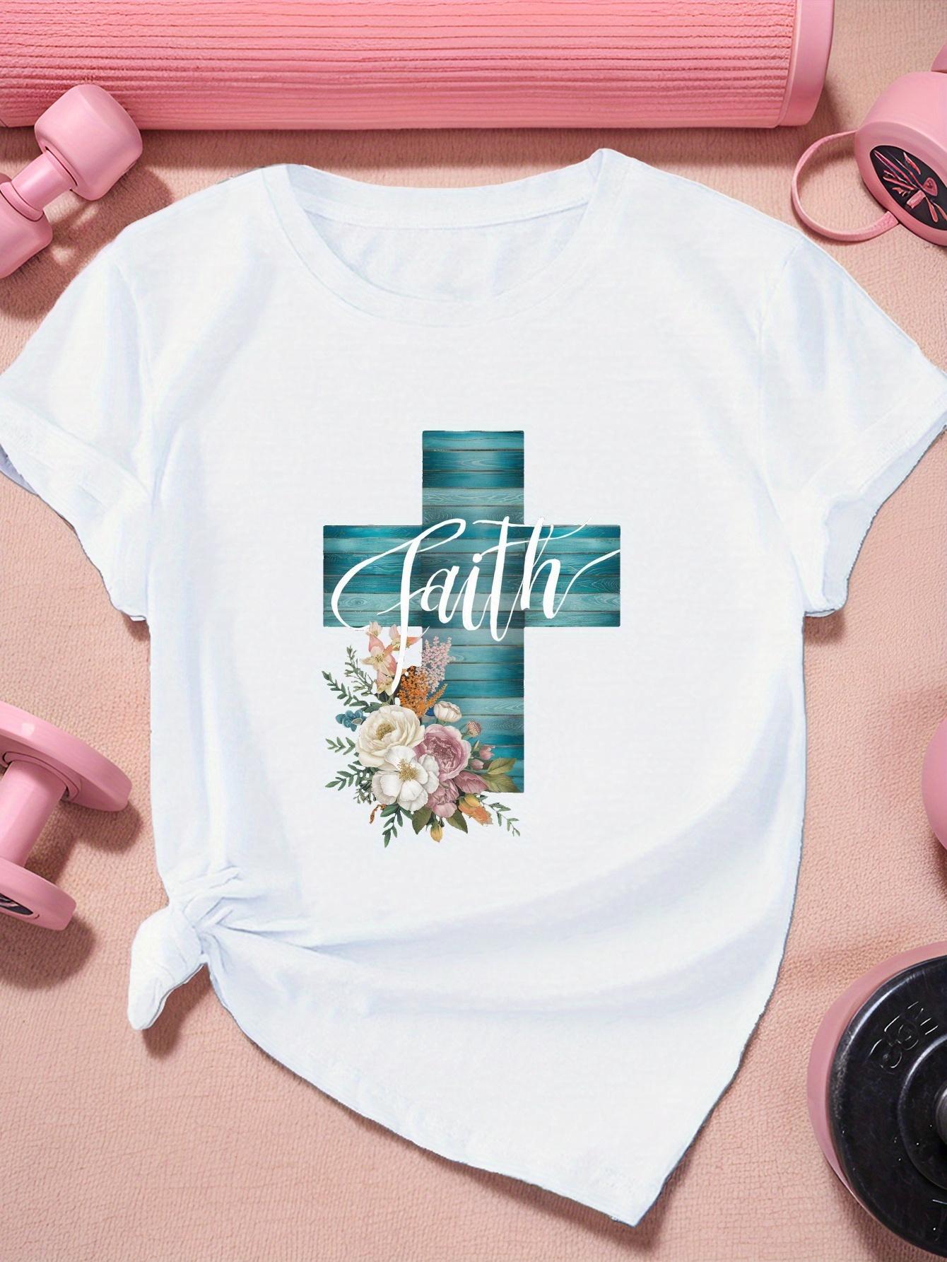 

European size cross with faith Women s Sports Short Sleeve T-Shirt S белый
