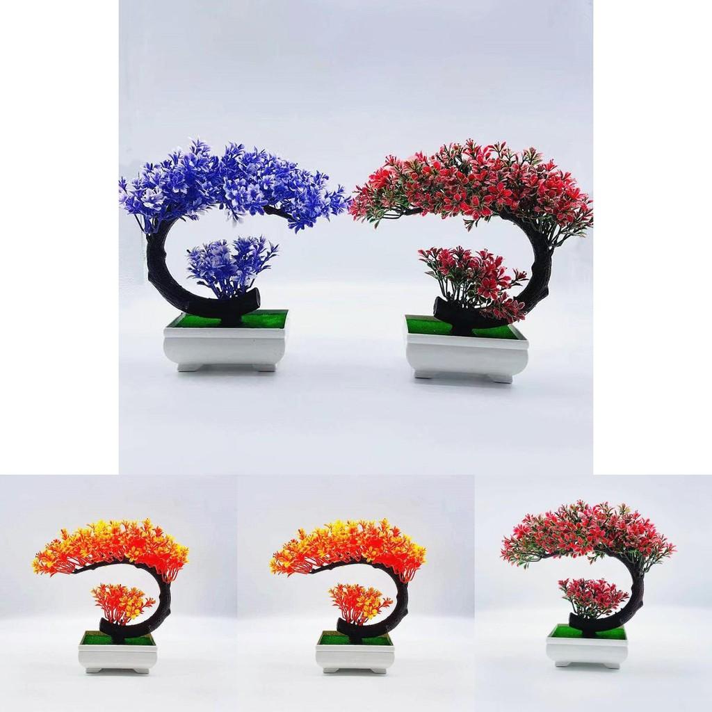 Pinus Hwangshanensis Plastic Bonsai Decorative Plant With Flower For Home Office Display