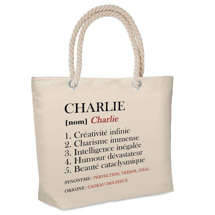 Sac de plage - PLANETEE - Charlie Définition - Coton - Grande contenance - Imprimé en France