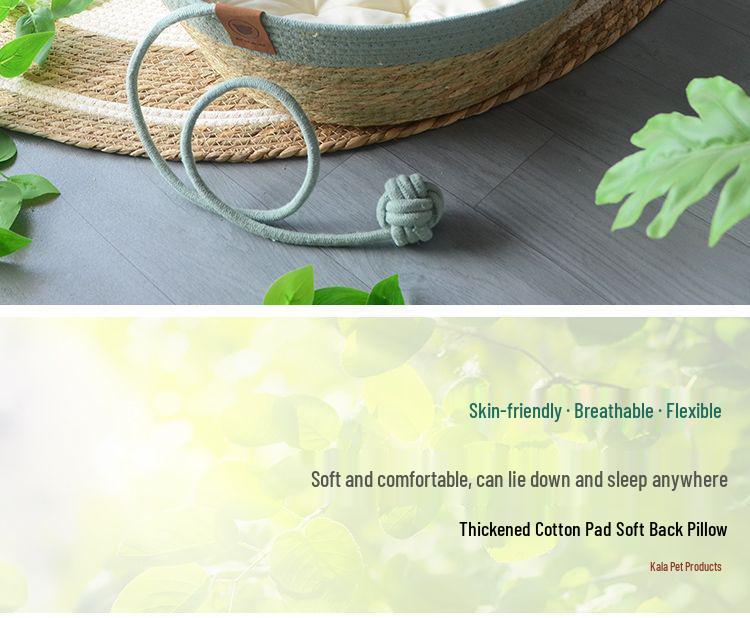 Rattan Woven Cat Bed: All-Season Winter Warm Nest for Pets