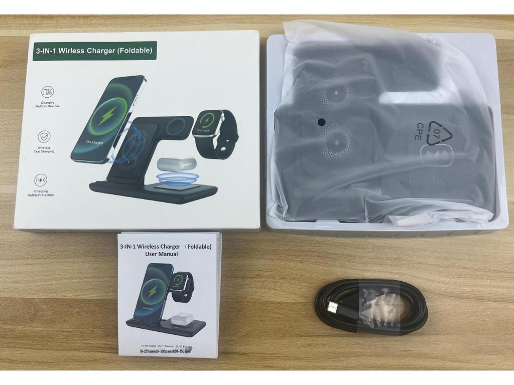 3-in-1 Folding Fast Wireless Charger 15W