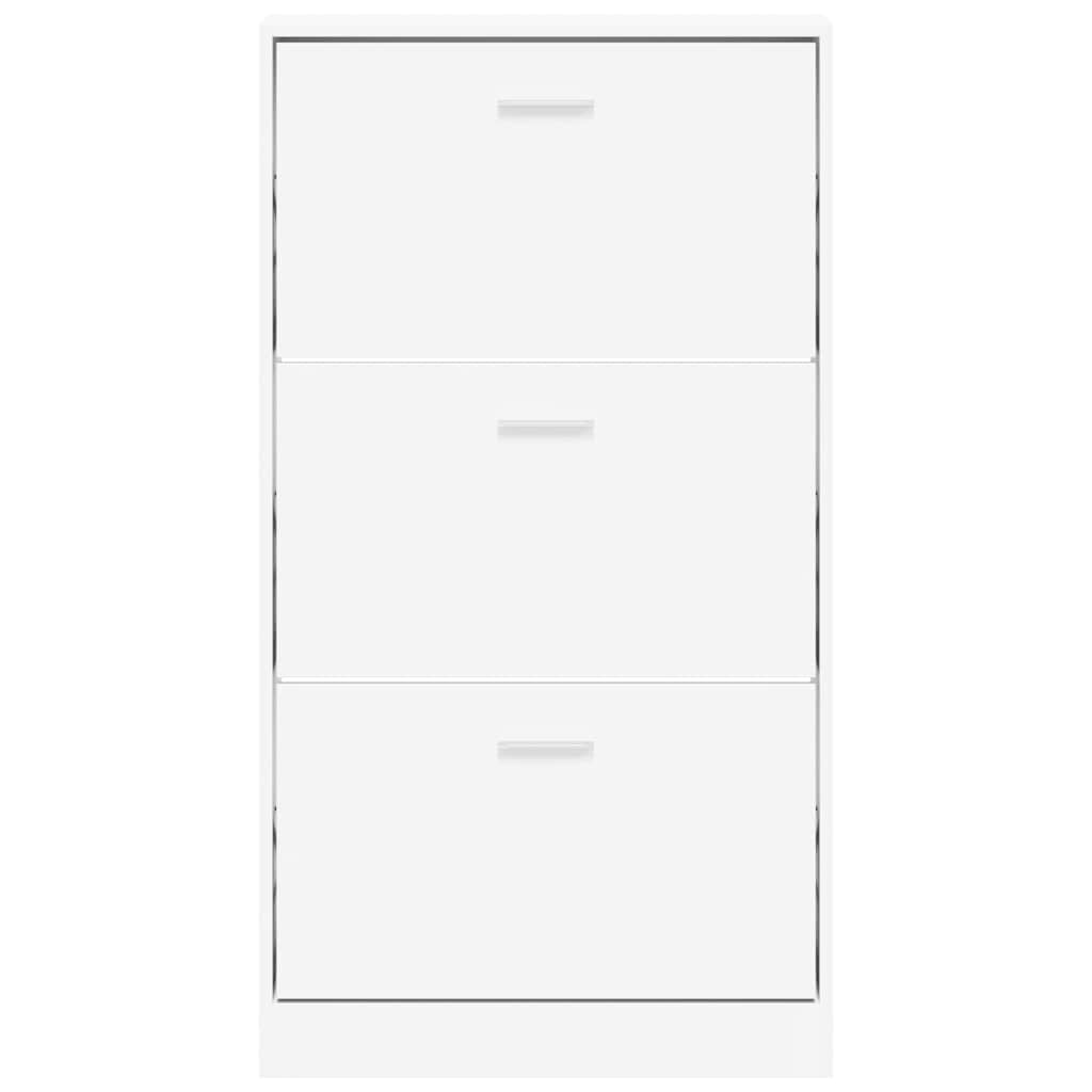 Shoe Cabinet White 59 x 17 x 108 cm Engineered Wood