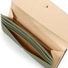 Kitamura Waterproof Leather Long Wallet with a Unique Texture of Natural Stitching 33915 Women's Materials, PH0384, Khaki/Ivory [Green]