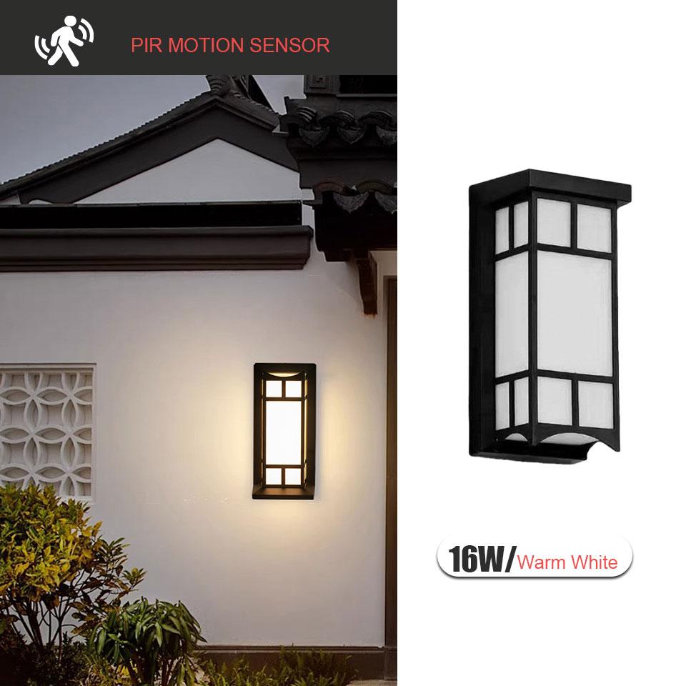 Wall Light Presence Sensor Lamp Waterproof AC85-265V Outdoor Lights LED Lights For Room Outdoor Garden Street Lamp Porch Balcony