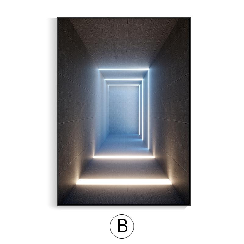 Nordic Building Corridor Picture Light and Shadow Painting On Canvas Posters Prints for Entrance Living Room Decor Wall Art
