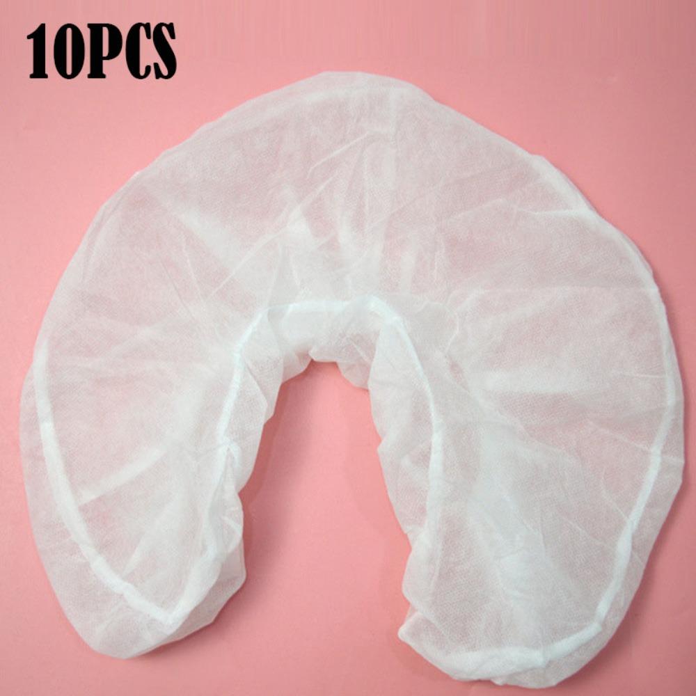 10Pcs /Pack Disposable U-shaped Pillowcase White Travel Pillowcase Durable Face Rest Cradle Covers