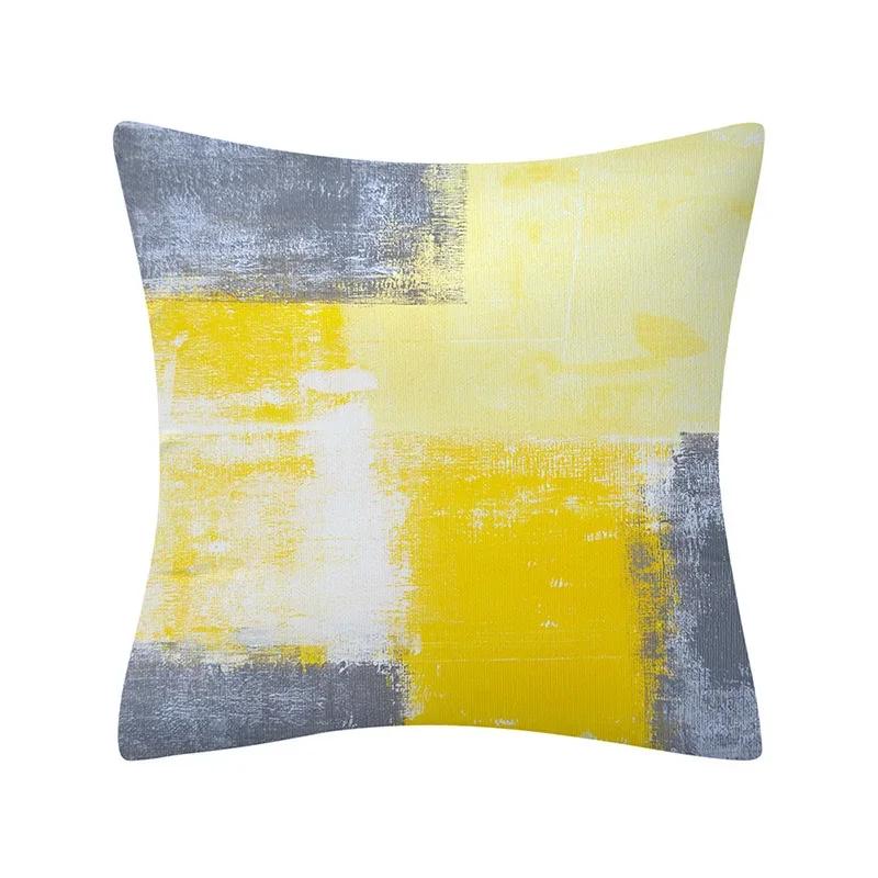 30X50/40X40/45X45CM Abstract Oil Painting Geometry Cushion Cases Yellow Blue Green Modern Abstract Art Pillows Case Sofa Pillows