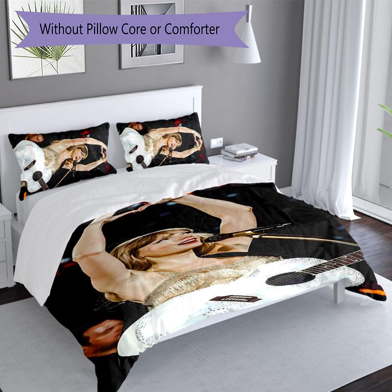 3pcs Taylor Swift pattern bedding set duvet cover set includes duvet cover &pillowcases, perfect all season bedroom decoration & gift