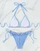 2024 Retro Denim Bikini: European & American Style Backless Split Swimsuit for Women