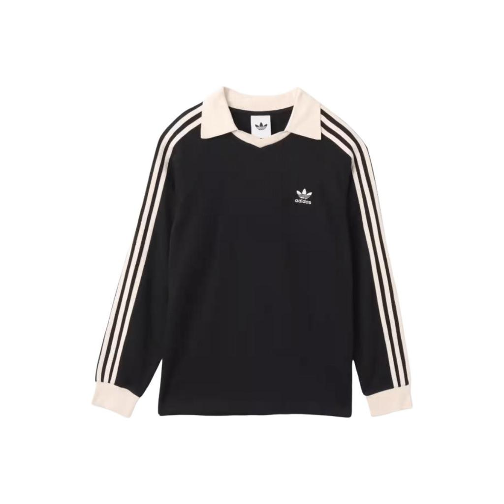 Adidas Originals Waffle Striped Long Sleeve Polo Shirt Unisex tops KQ6866