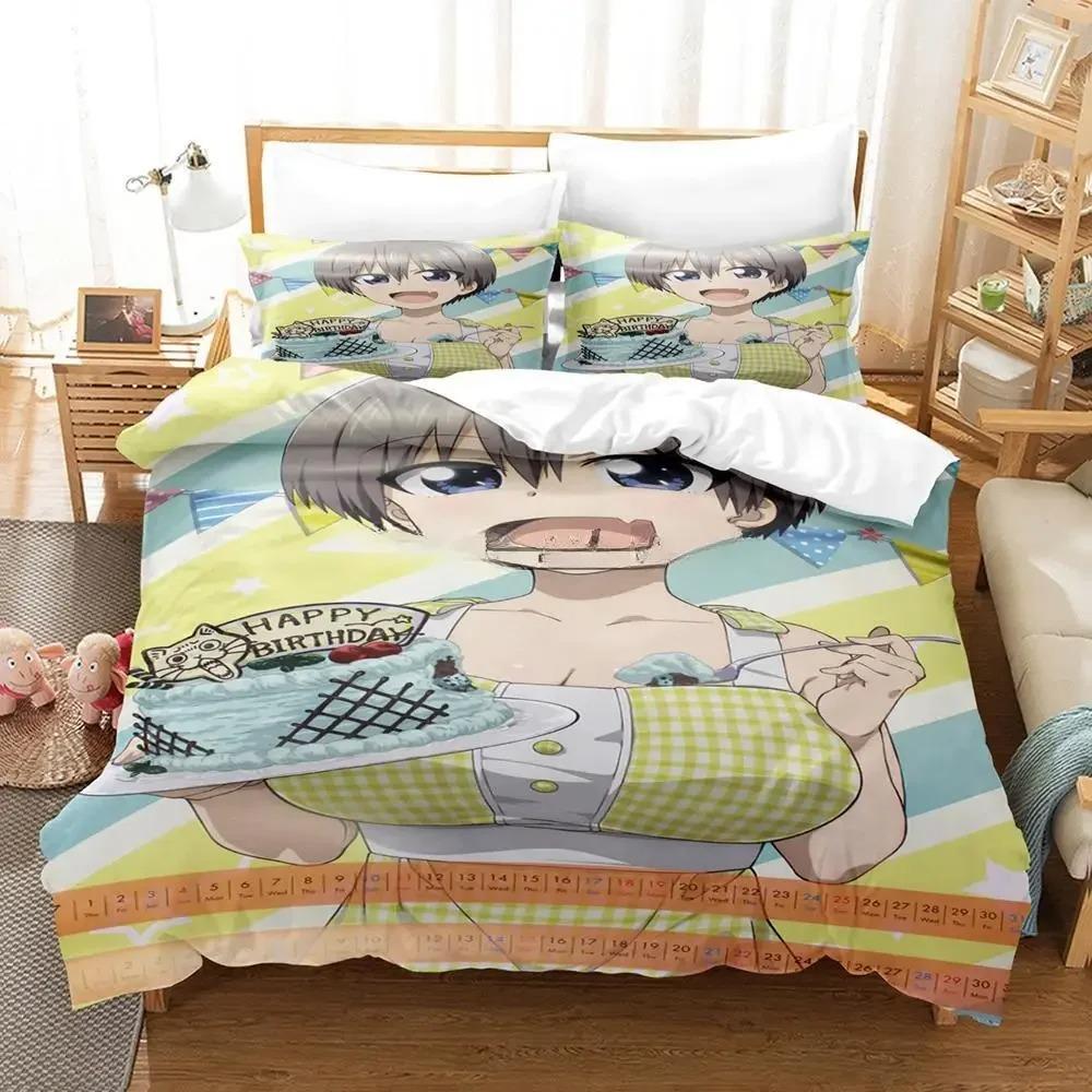 

3D Аниме Узаки-чан хочет потусоваться! Комплект постельного белья односпальный двуспальный двуспальный двуспальный комплект для взрослых и детей спальня пододеяльник наборы 70x133cm 2pcs