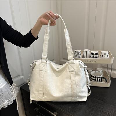 Solid Color Simple Casual Versatile Unisex Daily Large-capacity Storage Bag Going Out Handbag Shoulder Messenger Bag