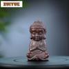Purple Clay Antique Buddha Tea Pet Ancient Tea Spirit Tea Figurine Play Toys Tea Statue Ornaments Accessories Craftsmanship Gift