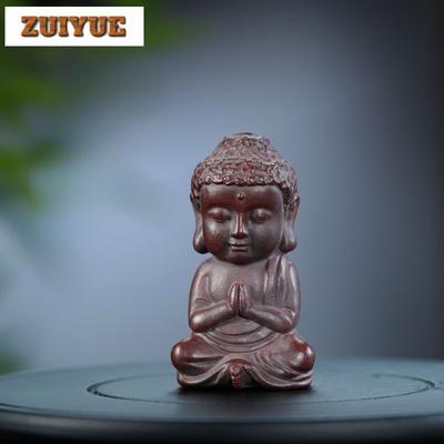 Lila Ton Antiker Buddha Tee Haustier Antiker Tee Geist Tee Figur Spielzeug Tee Statue Ornamente Zubehör Handwerkskunst Geschenk